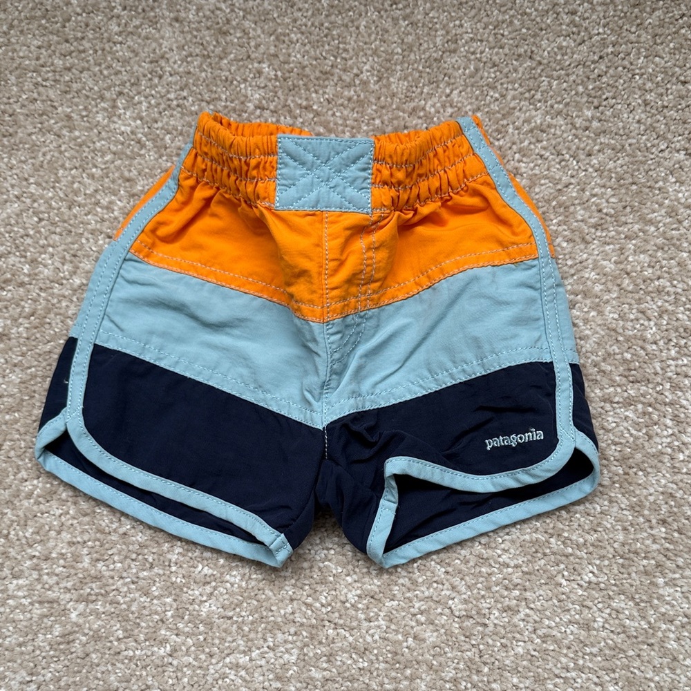 Patagonia Kids' Orange and Blue Shorts Boardshorts
